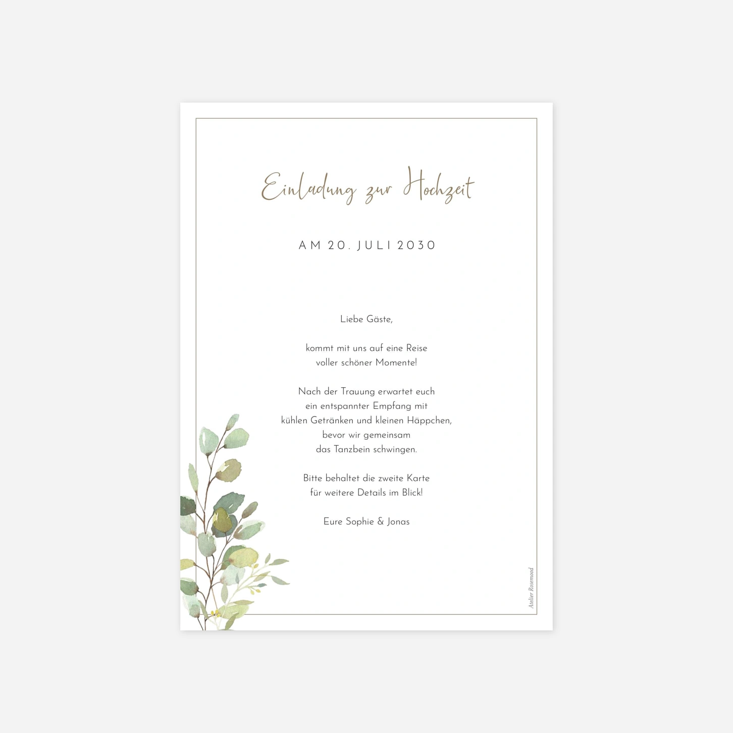 Hochzeitseinladung Tender Leaves