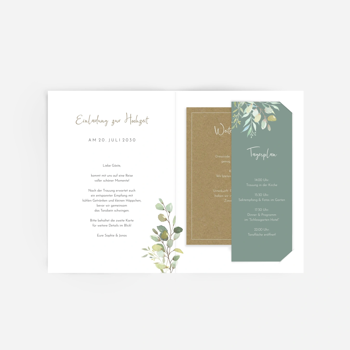 Hochzeitseinladung Tender Leaves