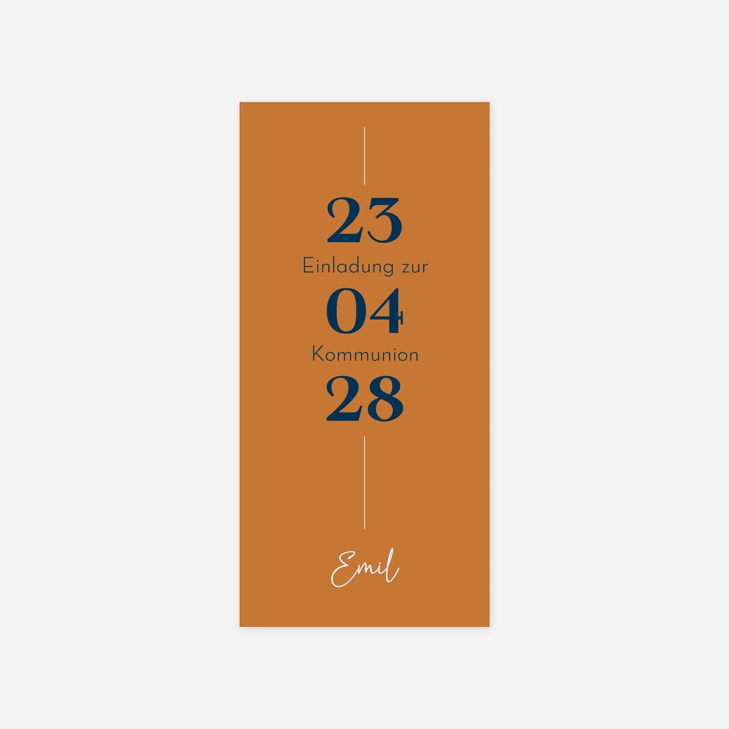 Kommunionseinladung Typografie