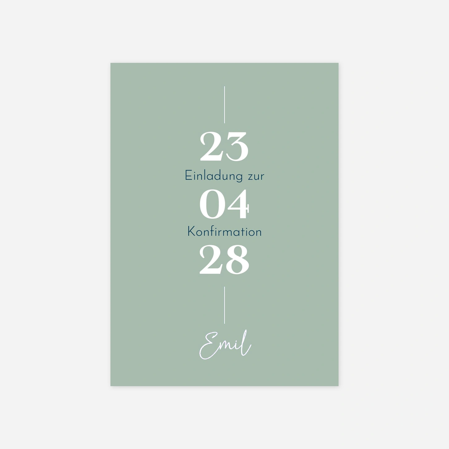 Konfirmationseinladung Typografie