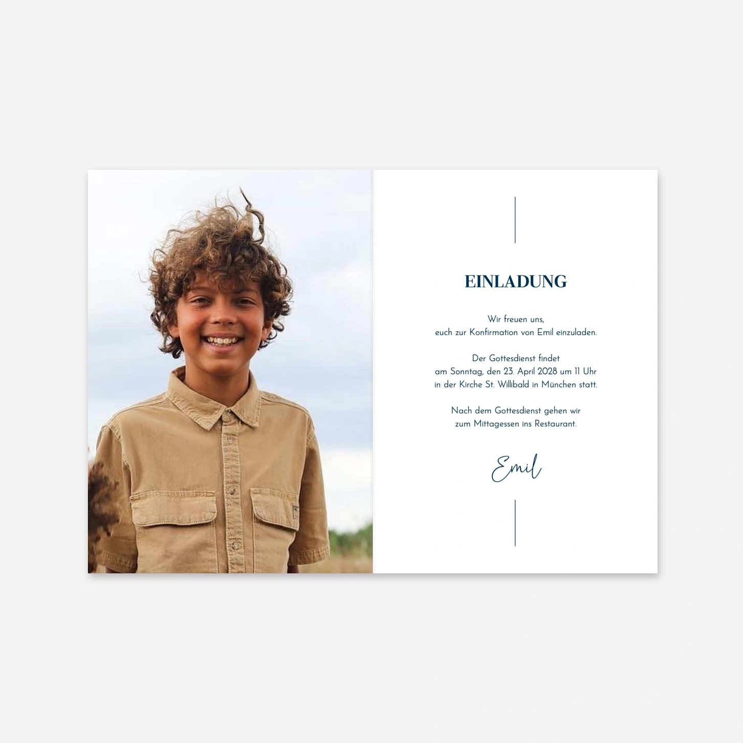 Konfirmationseinladung Typografie