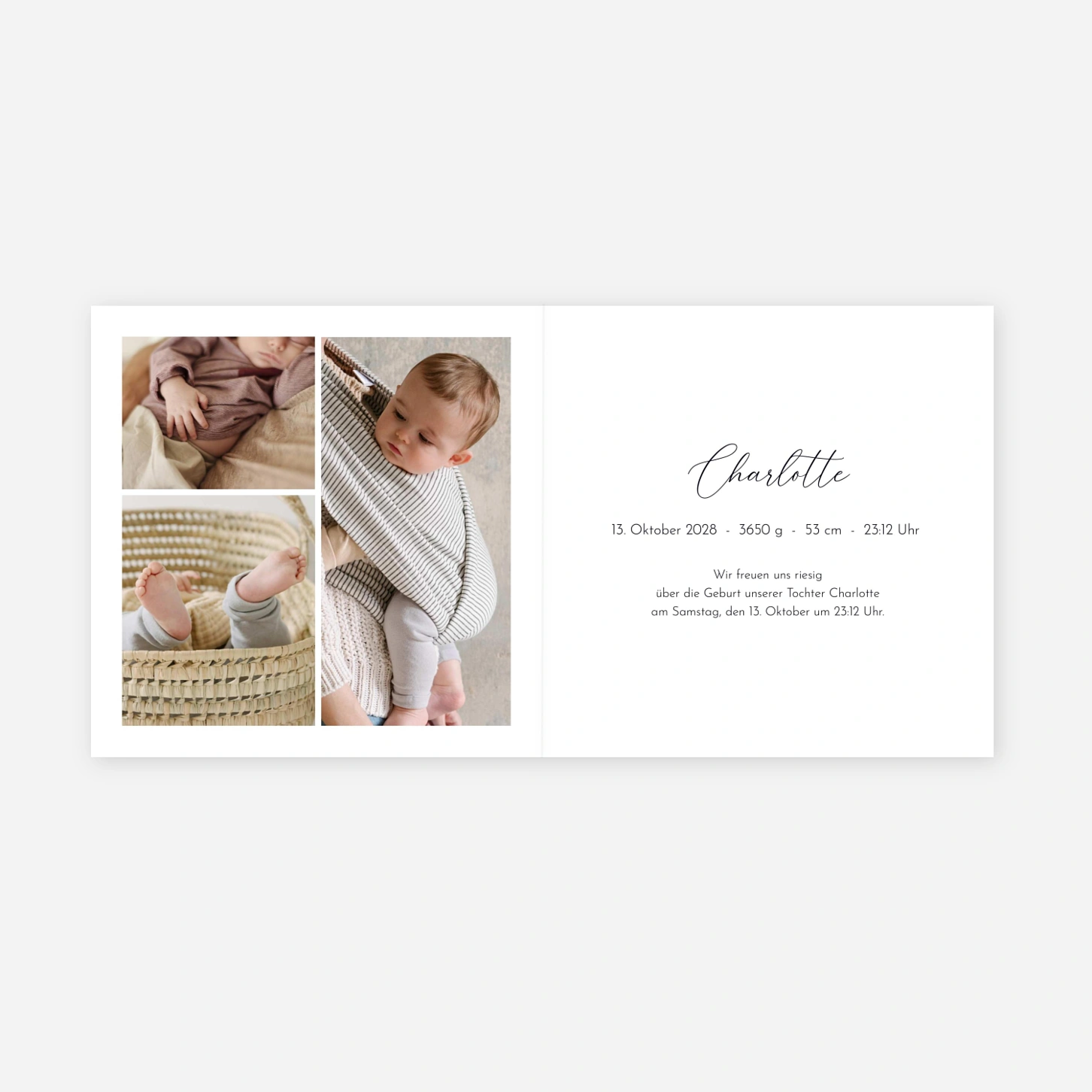 Geburtskarte Unser Babyglück