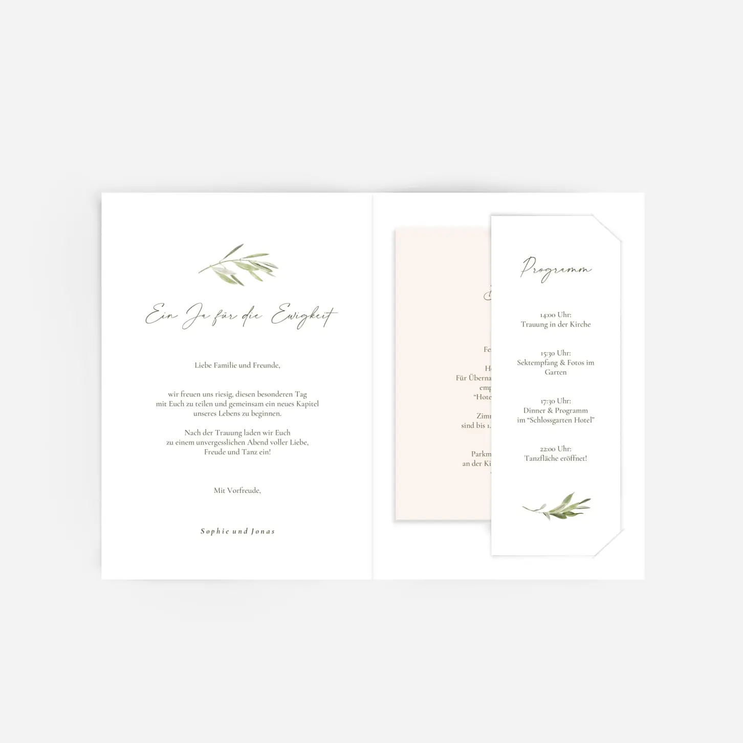 Hochzeitseinladung Unter den Olivenbäumen