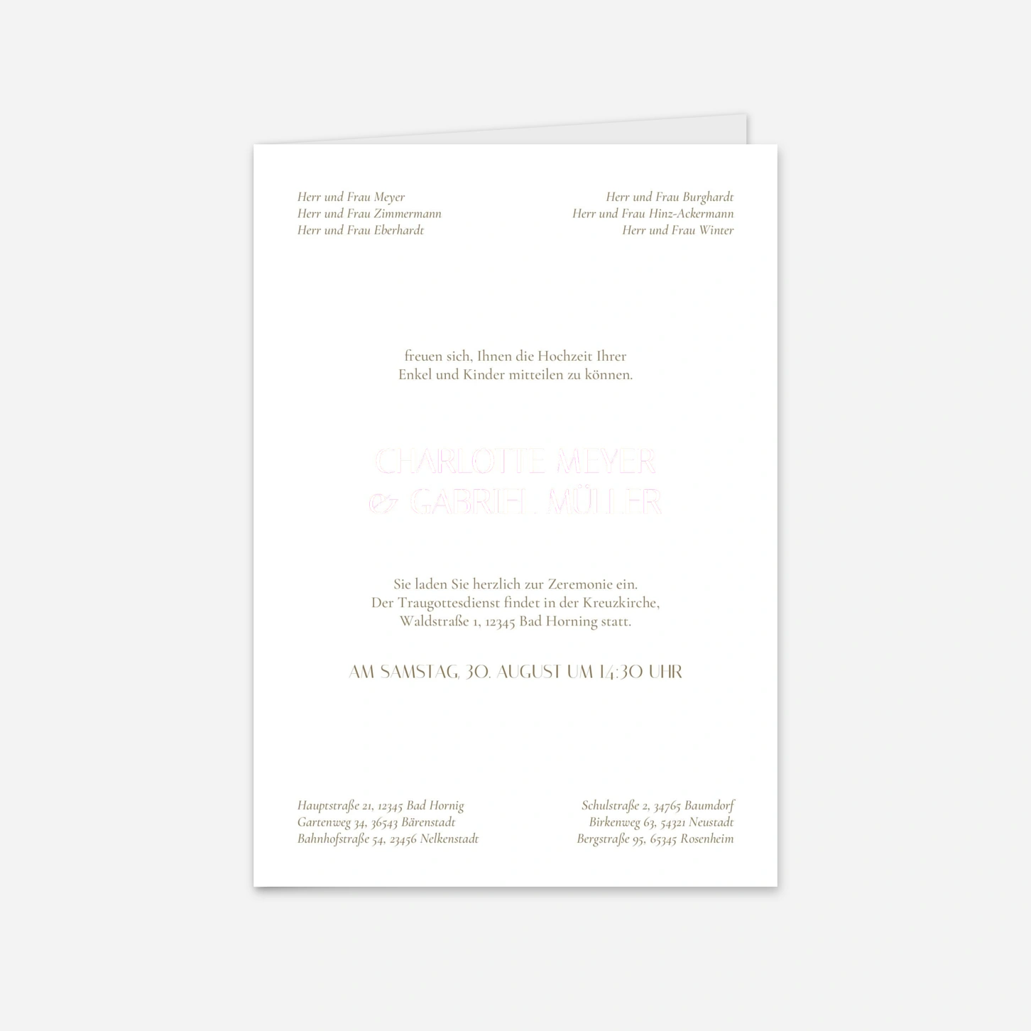 Hochzeitseinladung Vereint