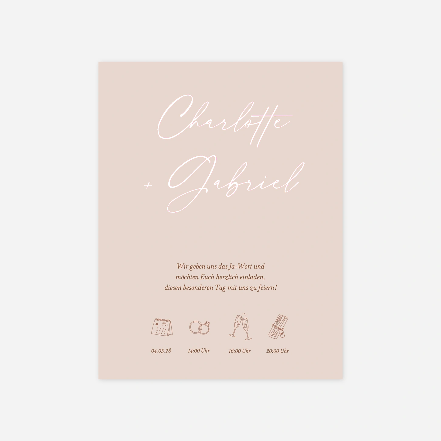 Hochzeitseinladung Unser Tag