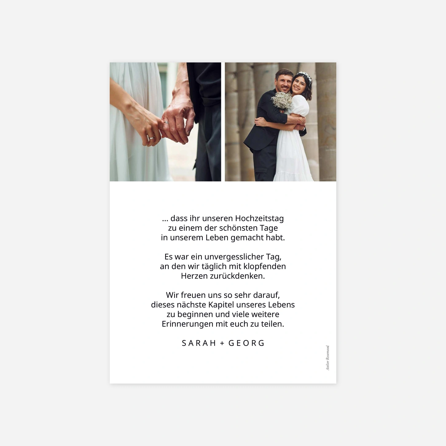 Dankeskarte Hochzeit Verspielte Buchstaben