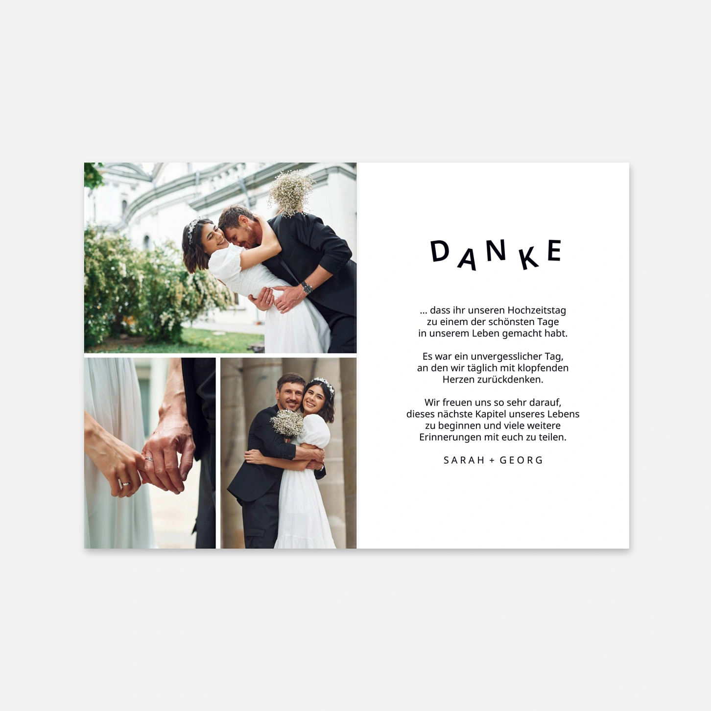 Dankeskarte Hochzeit Verspielte Buchstaben