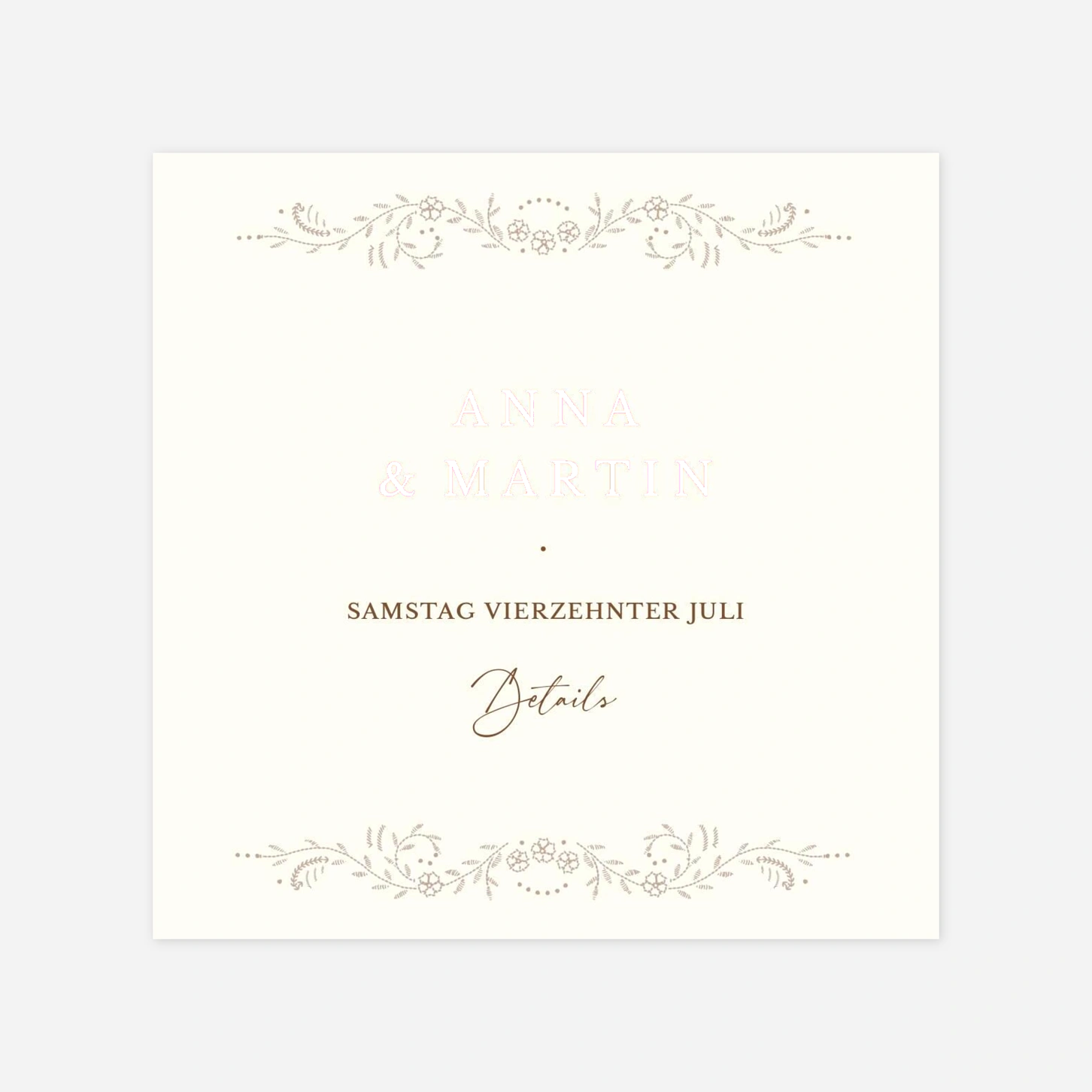Hochzeit Mini-Einladungskarte Verwebt