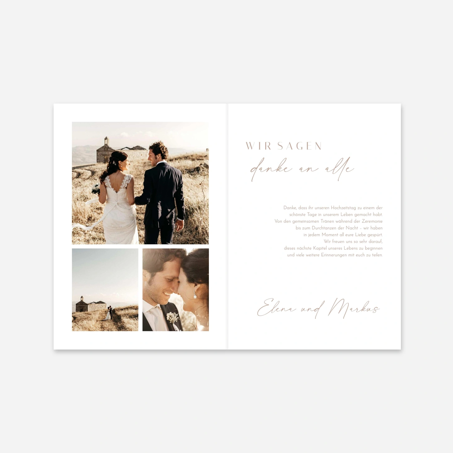 Dankeskarte Hochzeit Verbunden in Liebe