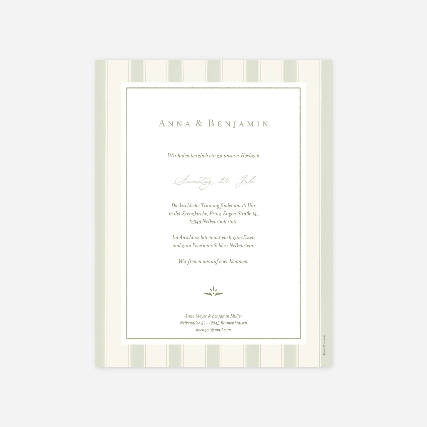 Hochzeitseinladung Vintage Romanze