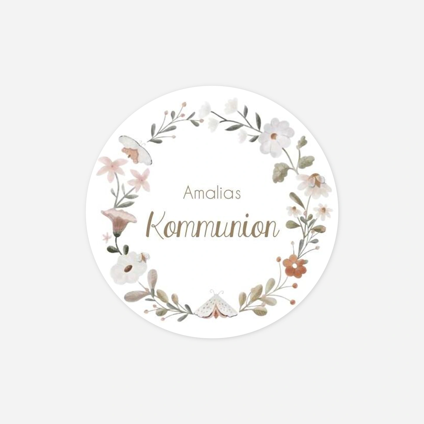 Aufkleber Kommunion Konfirmation Zarte Natur