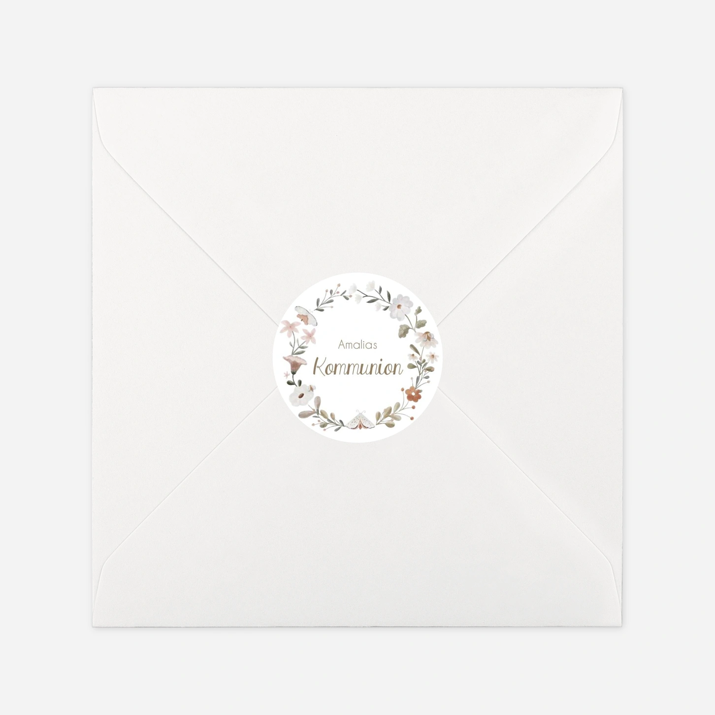 Aufkleber Kommunion Konfirmation Zarte Natur