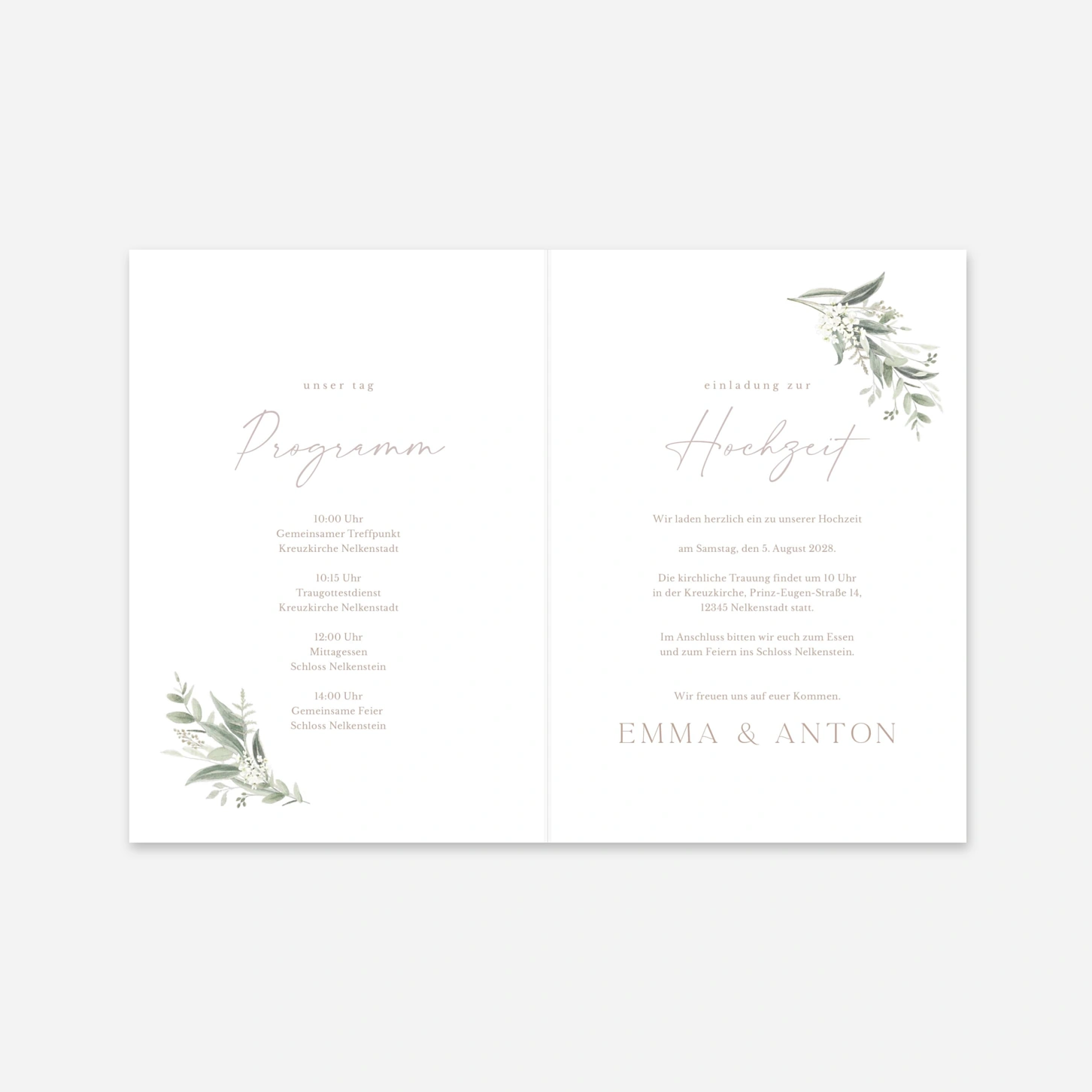 Hochzeitseinladung Wilde Blüte