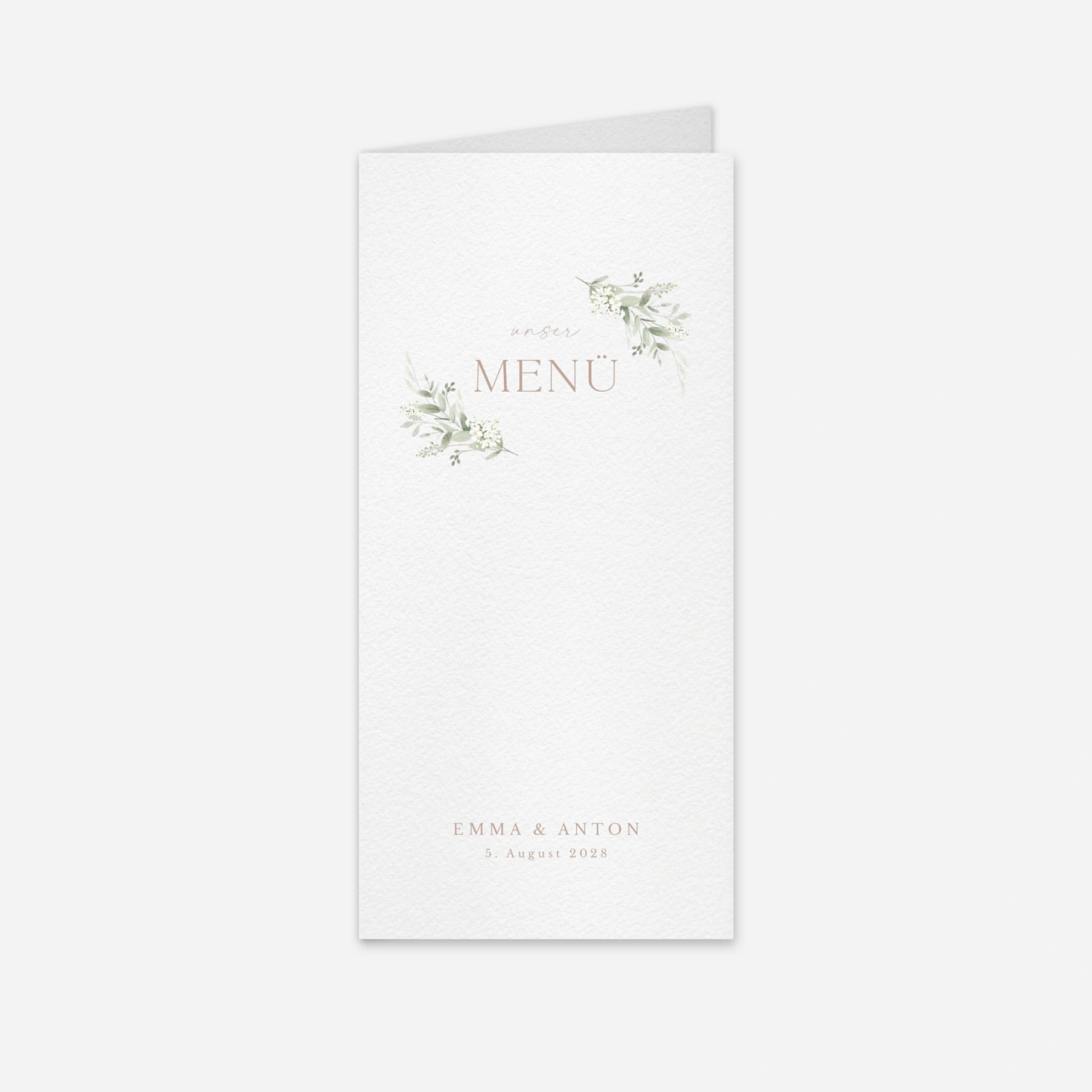 Menükarte Hochzeit Wilde Blüte