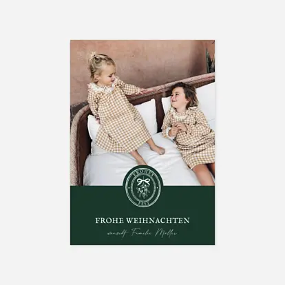 Weihnachtskarte Wintermedaillon