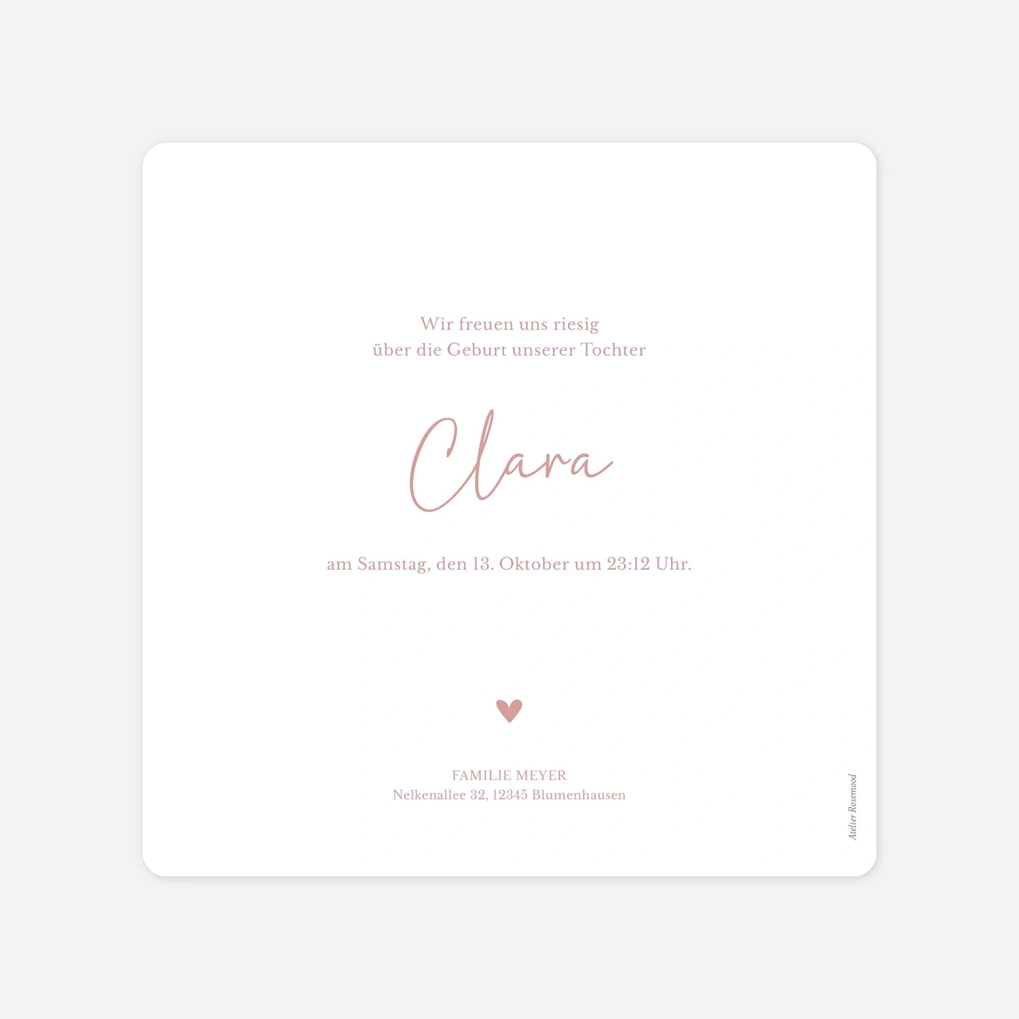 Geburtskarte Willkommen kleines Herz