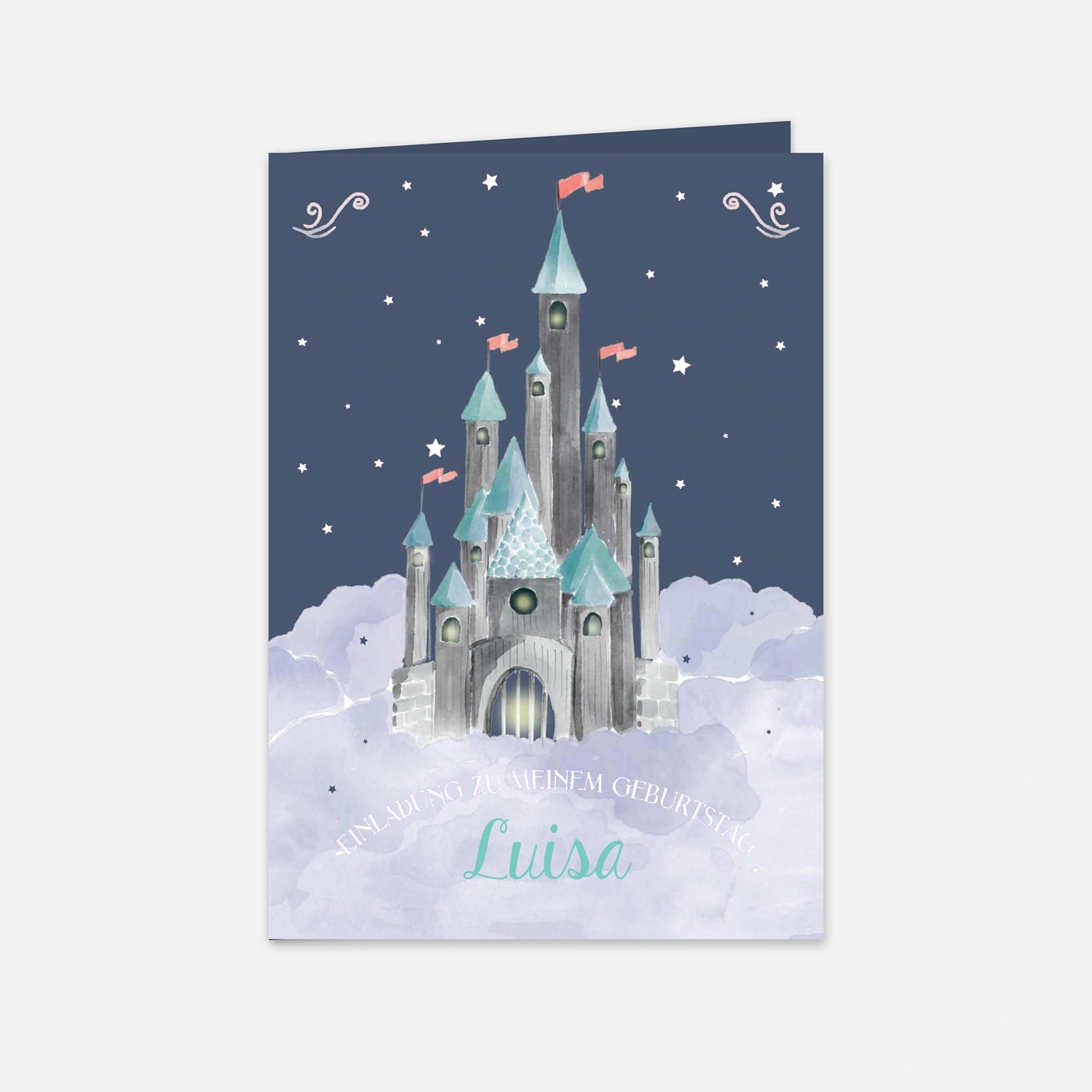 Kindergeburtstagseinladung Wolkenschloss