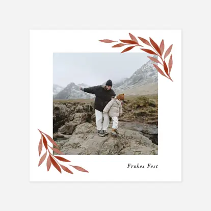 Weihnachtskarte Zarte Blätter