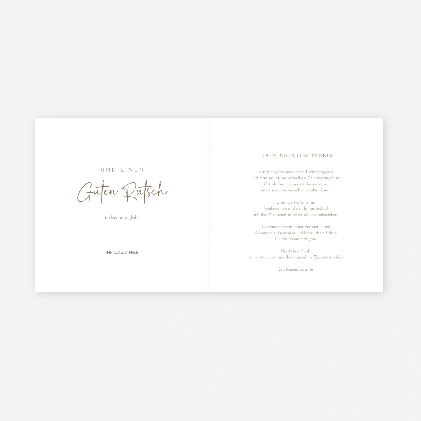 Geschäftliche Weihnachtskarte Wintergold