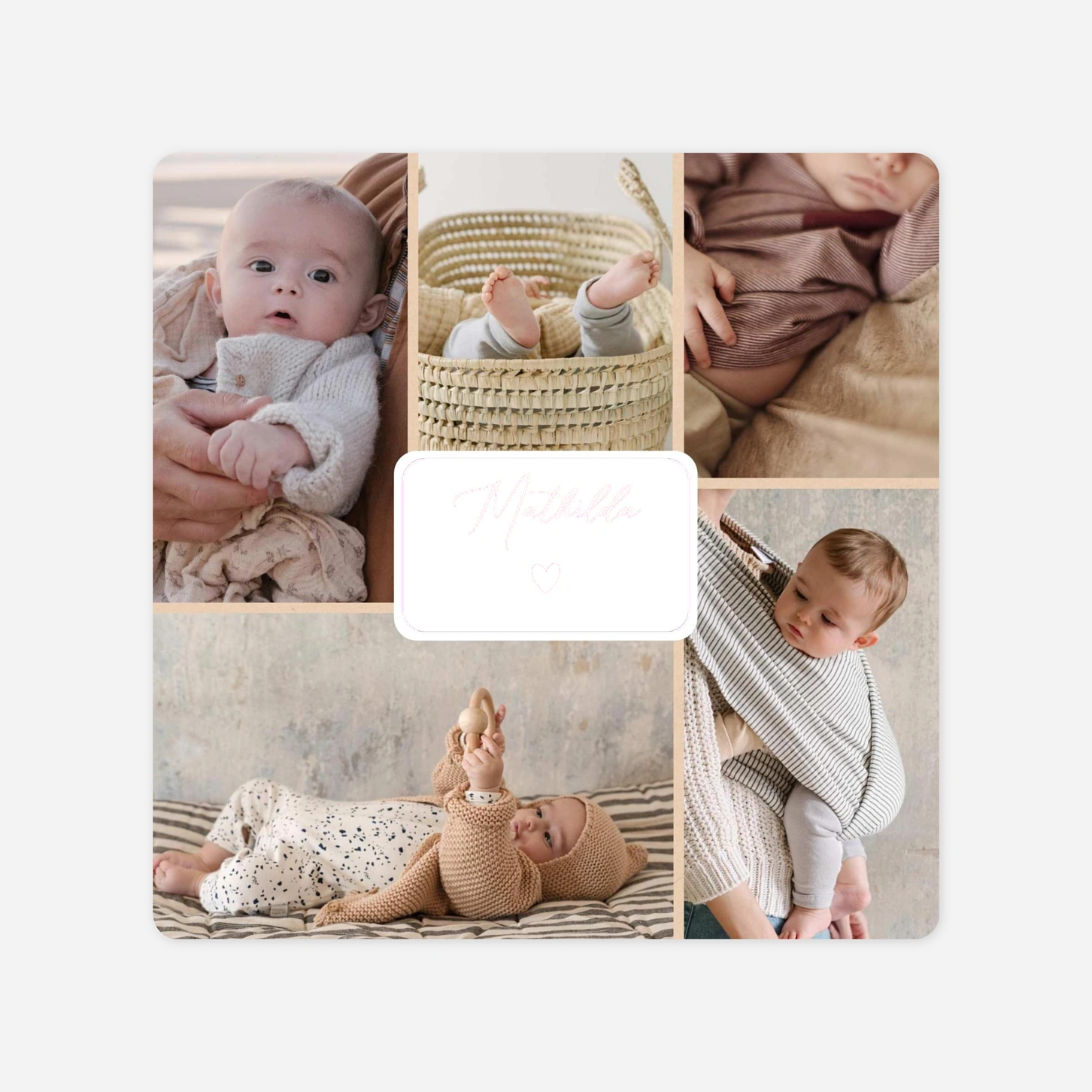 Geburtskarte Zartes Herzchen