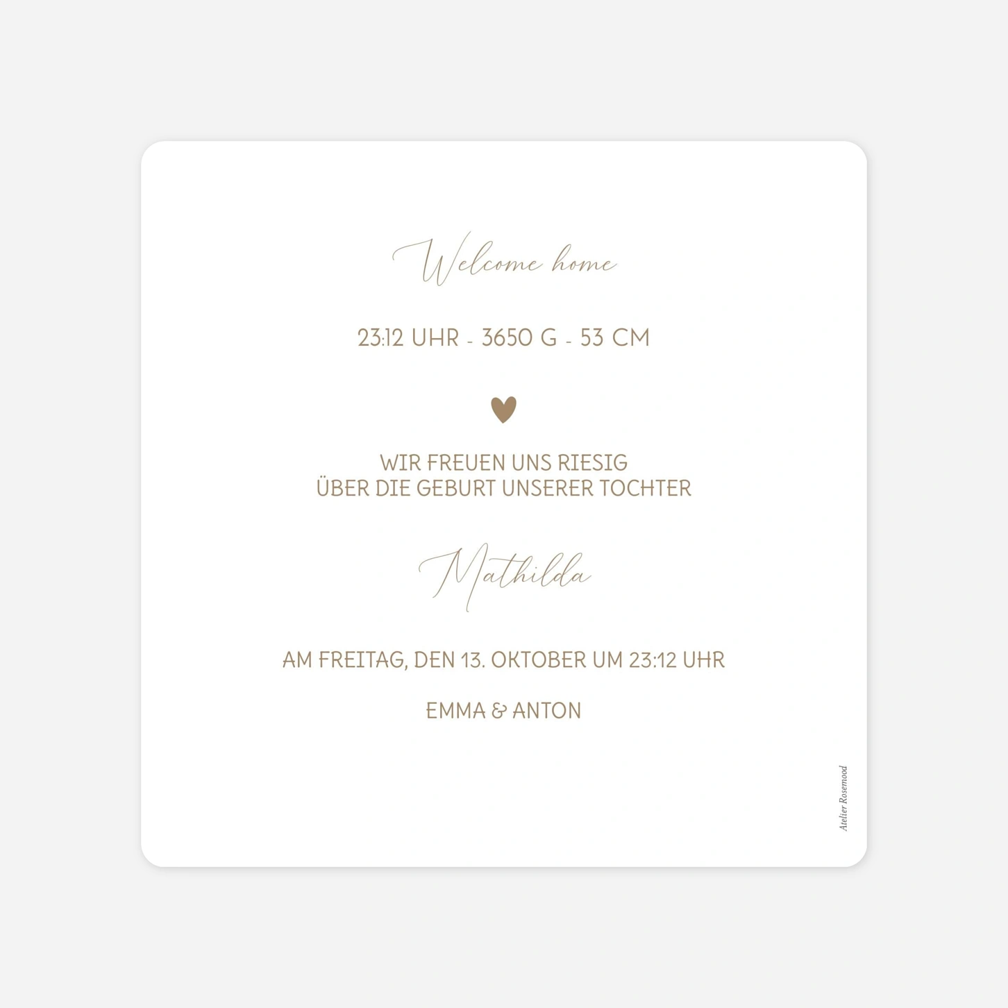 Geburtskarte Zartes Herzchen