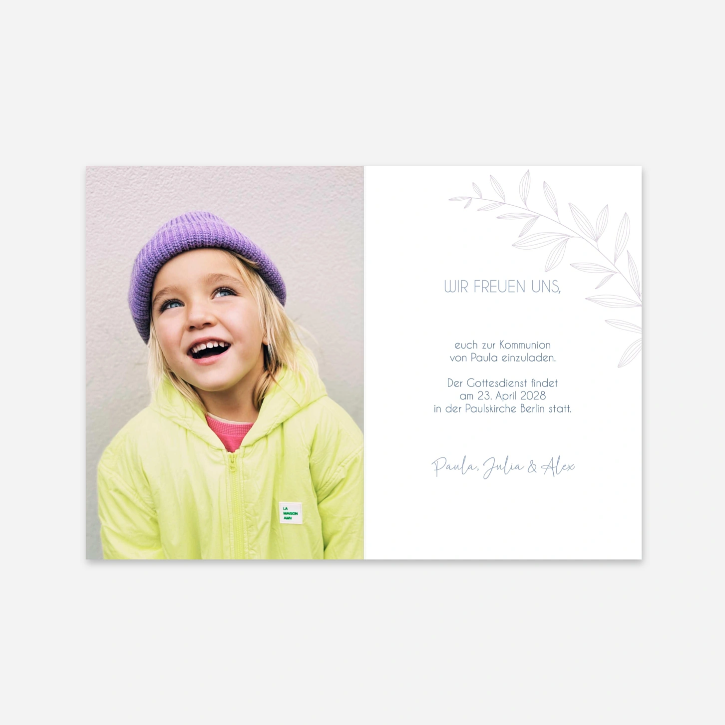 Kommunionseinladung Zarter Ichthys