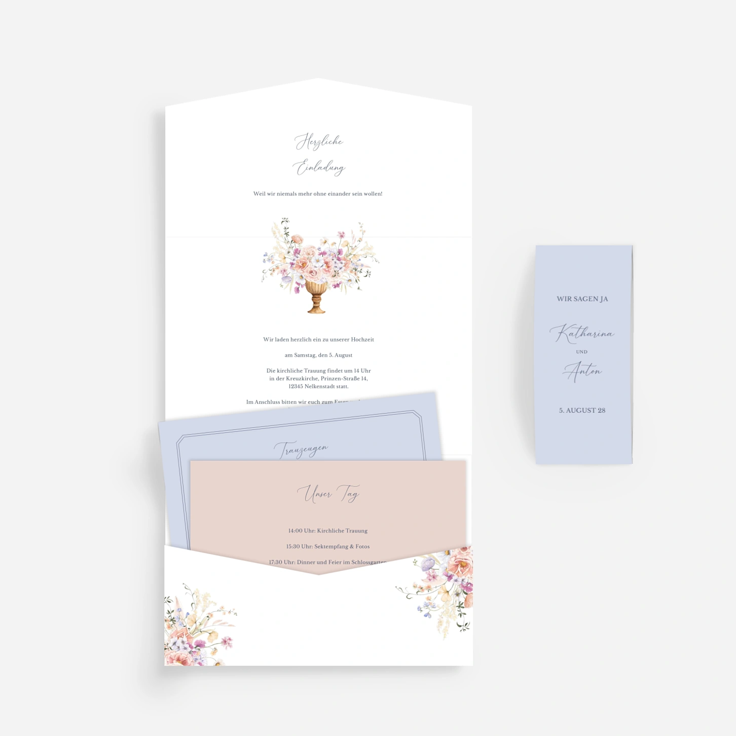 Hochzeitseinladung Blütenreigen