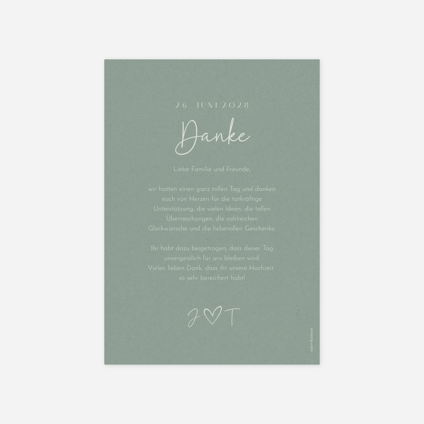 Dankeskarte Hochzeit Heartfelt