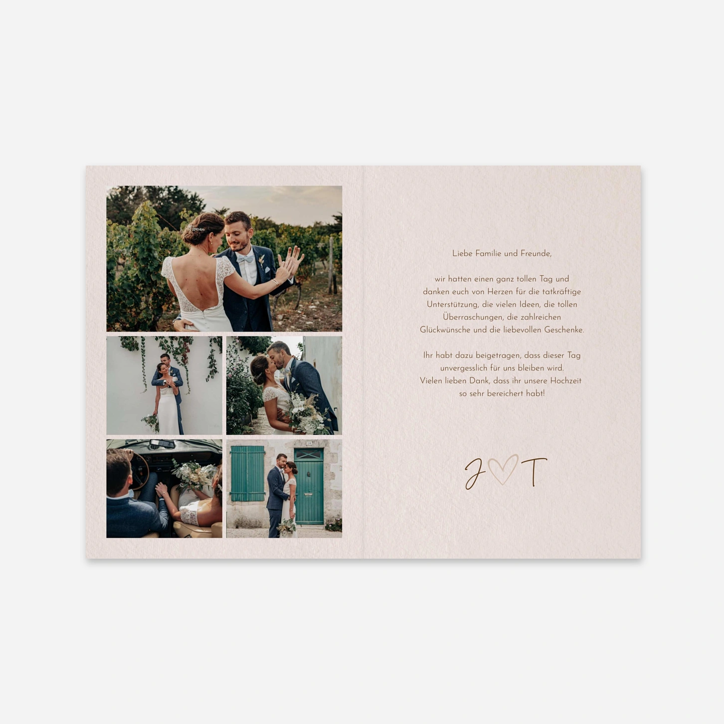 Dankeskarte Hochzeit Heartfelt