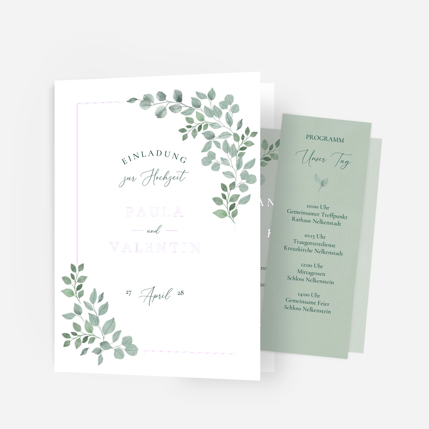 Hochzeitseinladung Zarte Ranken