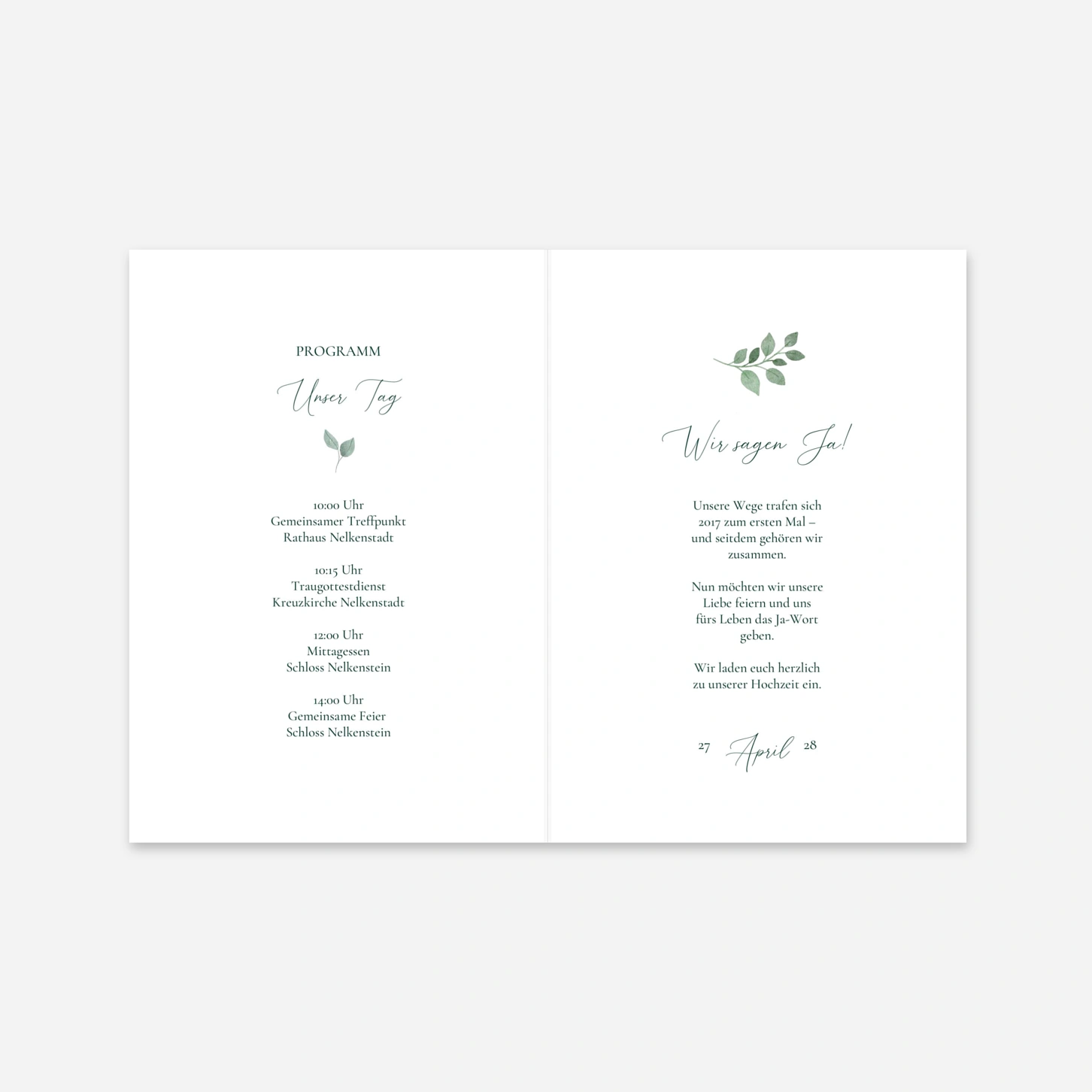 Hochzeitseinladung Zarte Ranken
