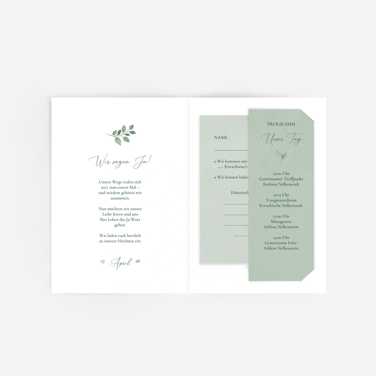 Hochzeitseinladung Zarte Ranken