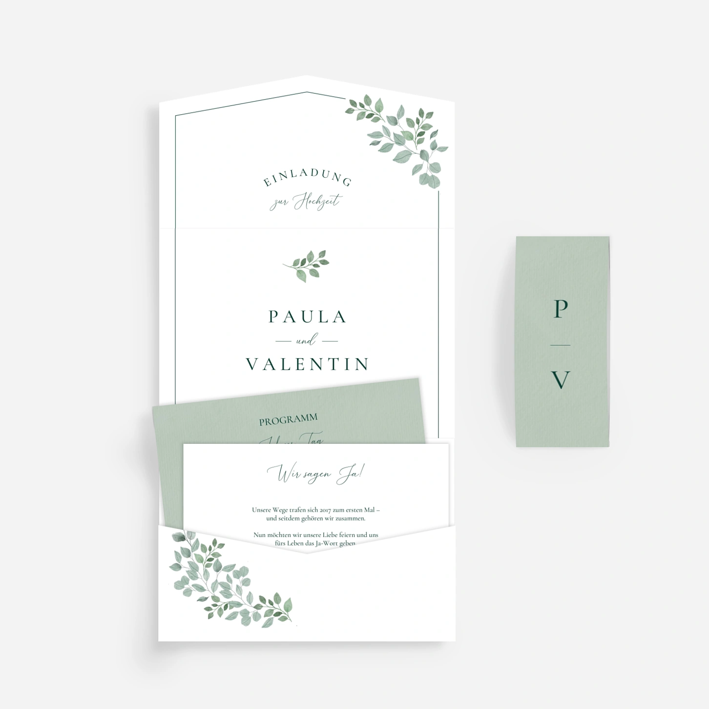 Hochzeitseinladung Zarte Ranken