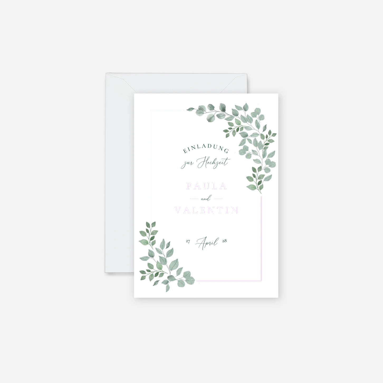 Hochzeitseinladung Zarte Ranken