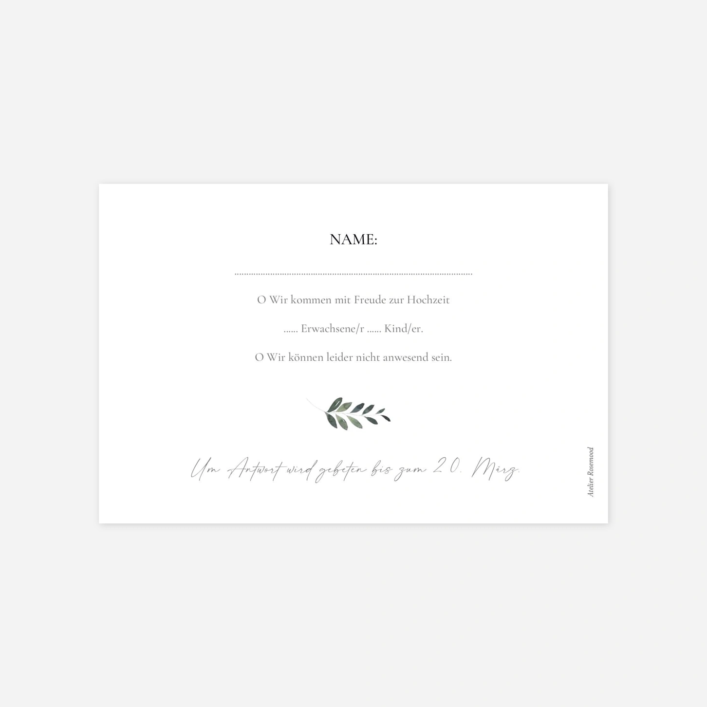 Antwortkarte Hochzeit Herzensnähe