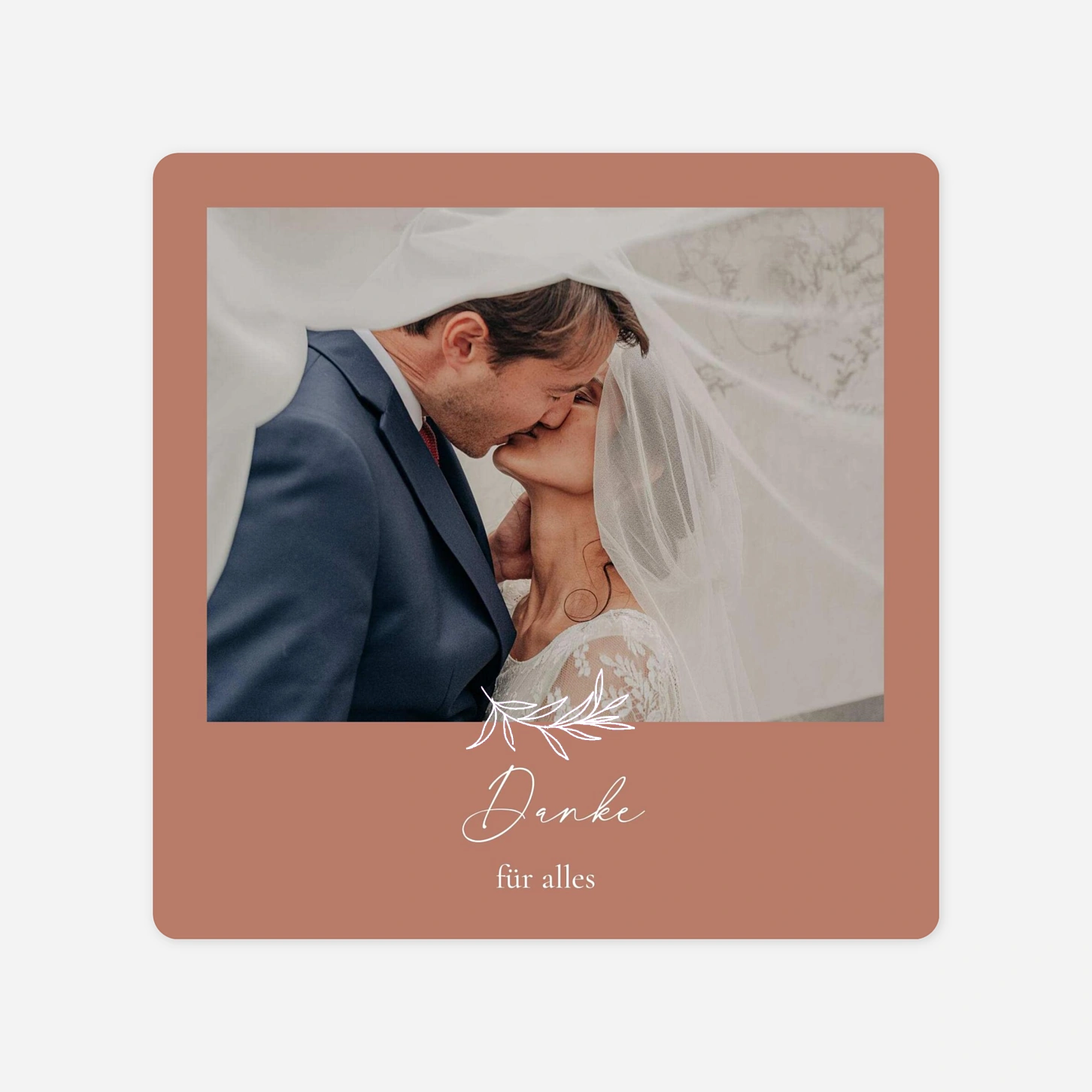 Dankeskarte Hochzeit Feine Ranke