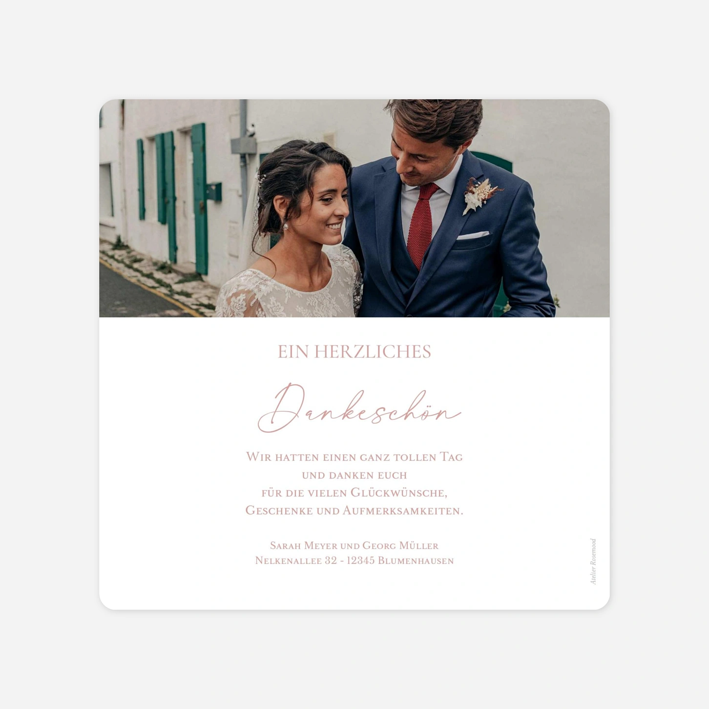 Dankeskarte Hochzeit Feine Ranke