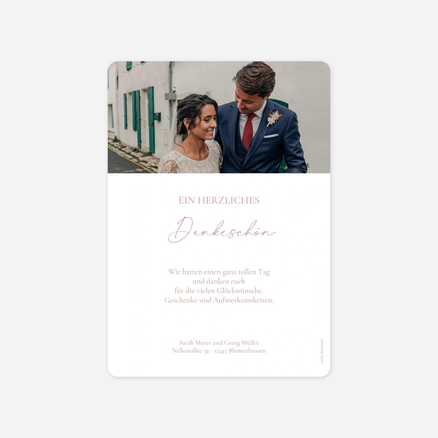 Dankeskarte Hochzeit Feine Ranke