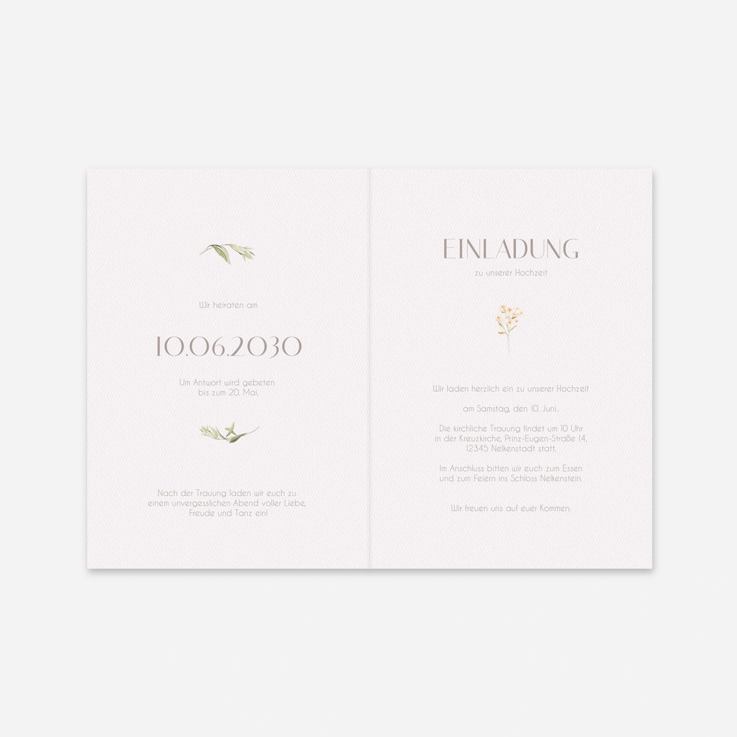 Hochzeitseinladung Unser Schwur