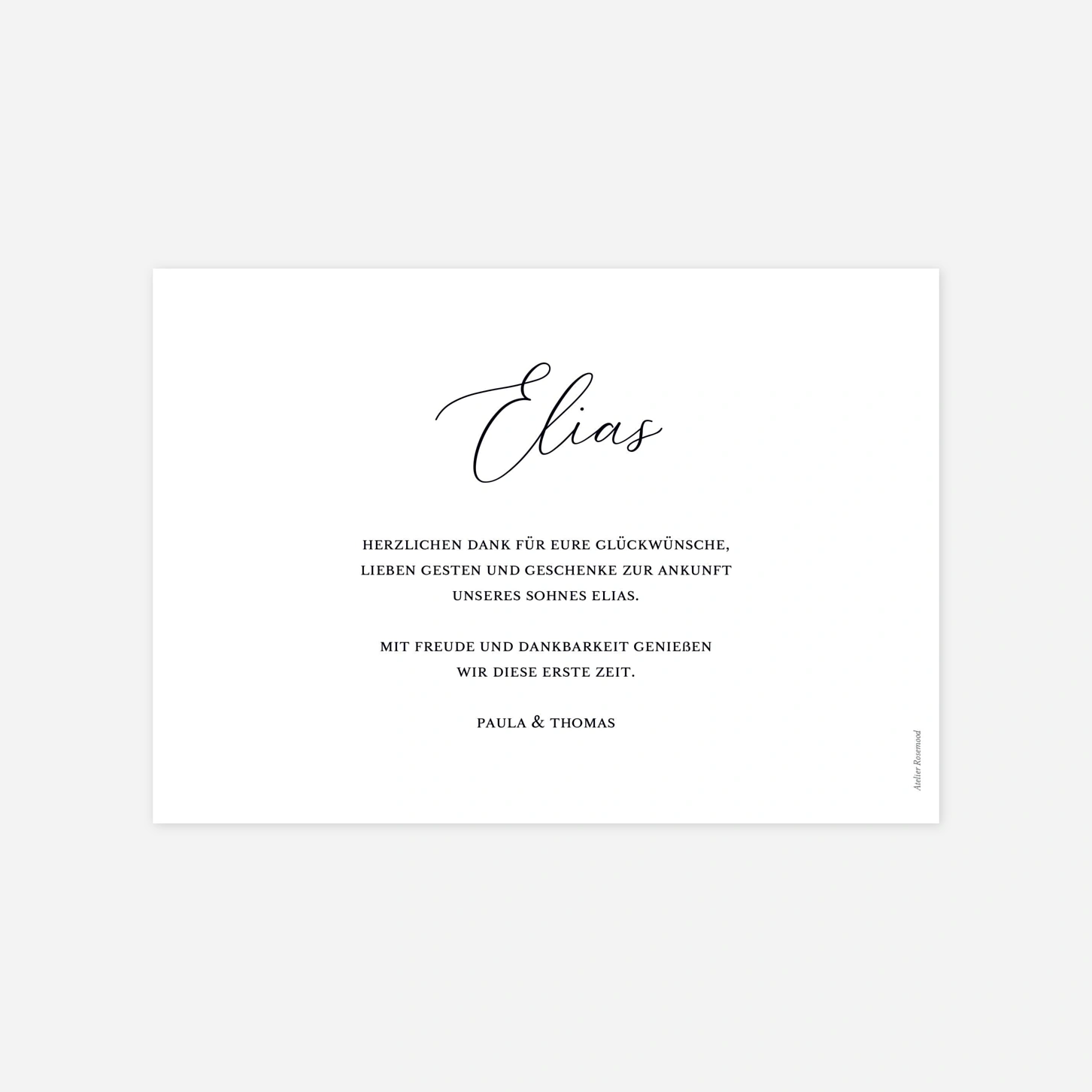 Geburtskarte Feine Handschrift