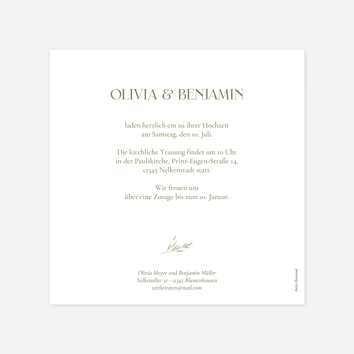 Hochzeitseinladung Zarte Blüten