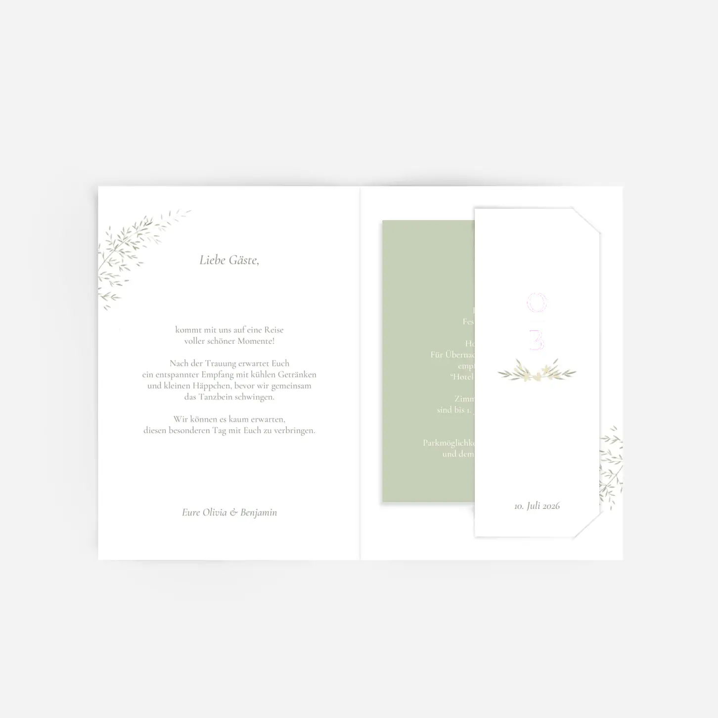 Hochzeitseinladung Zarte Blüten