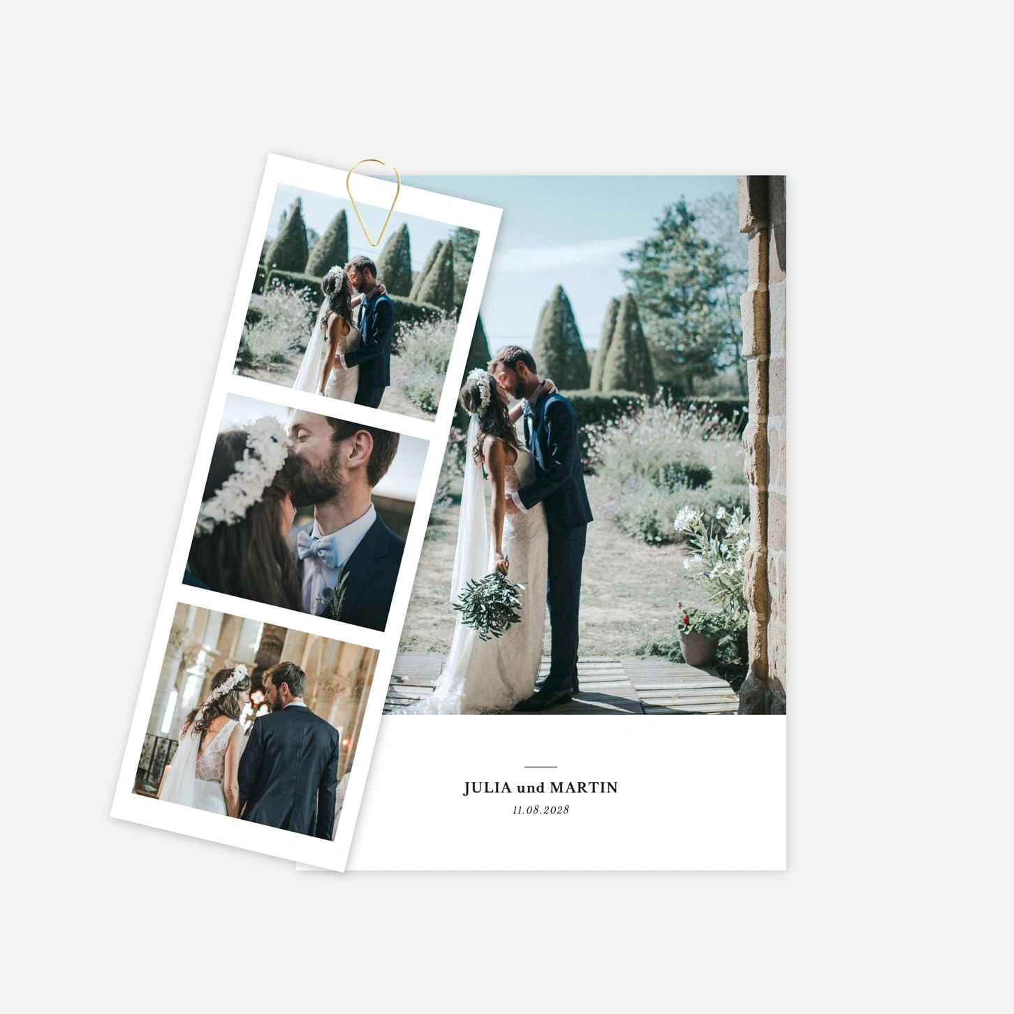 Dankeskarte Hochzeit Zeitlos