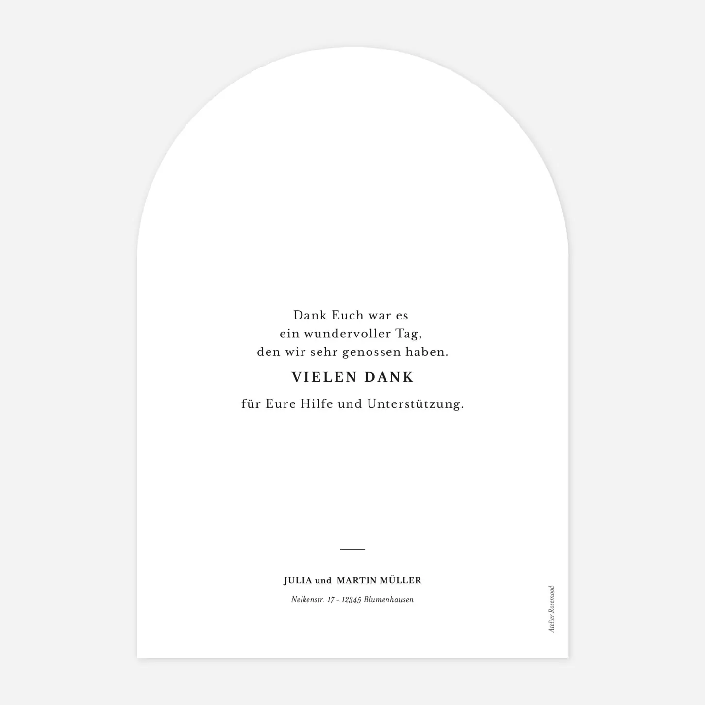 Dankeskarte Hochzeit Zeitlos