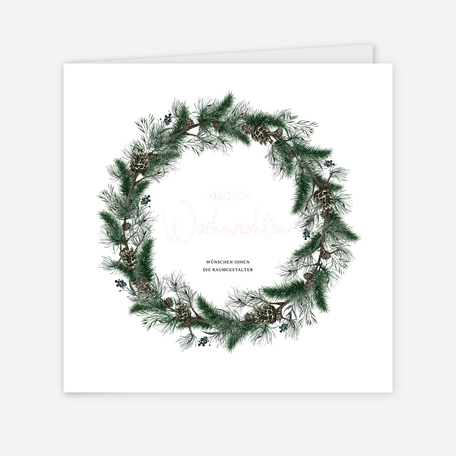 Geschäftliche Weihnachtskarte Sanfter Waldkranz