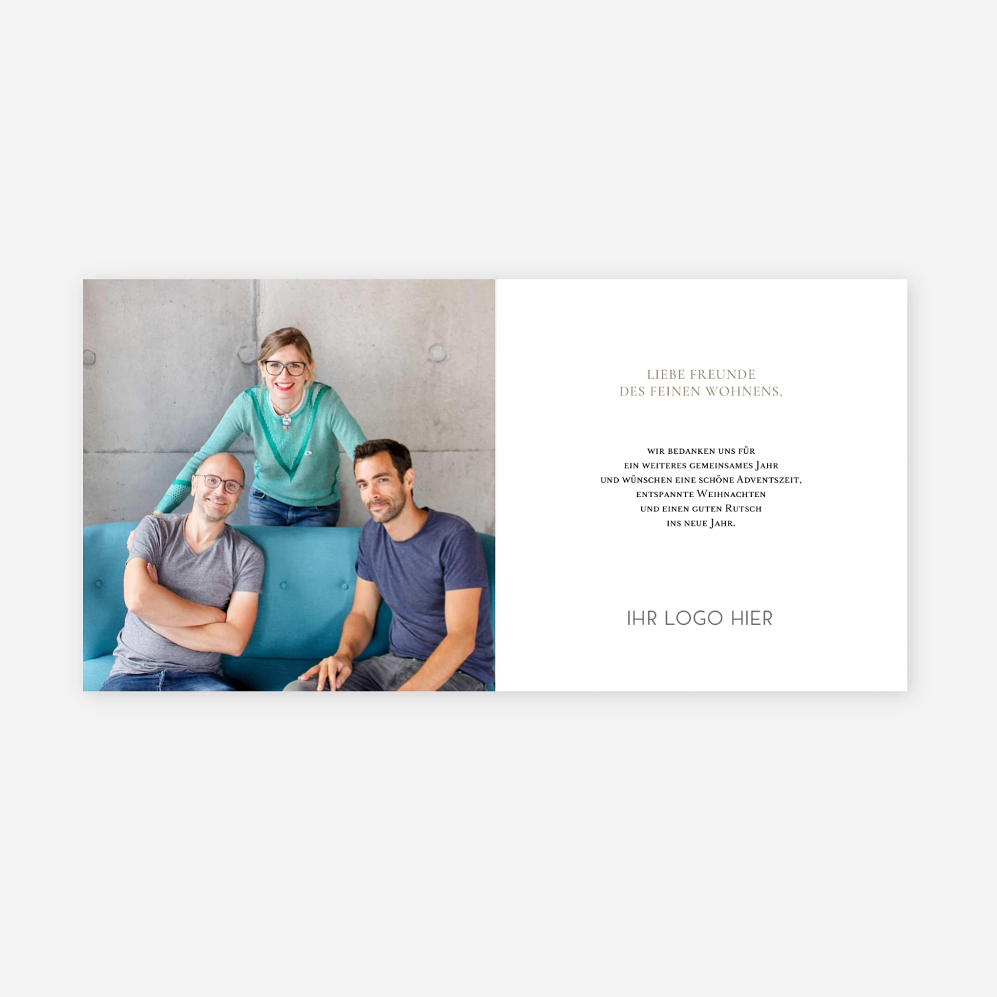 Geschäftliche Weihnachtskarte Sanfter Waldkranz