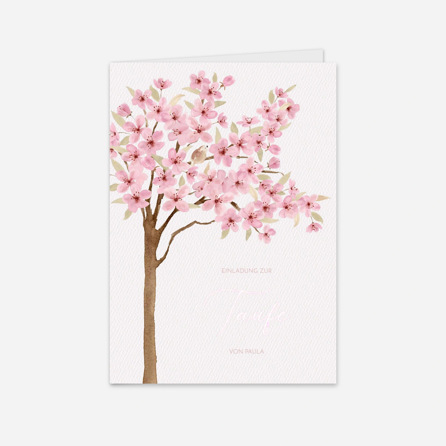 Taufeinladung Zarte Kirschblüte