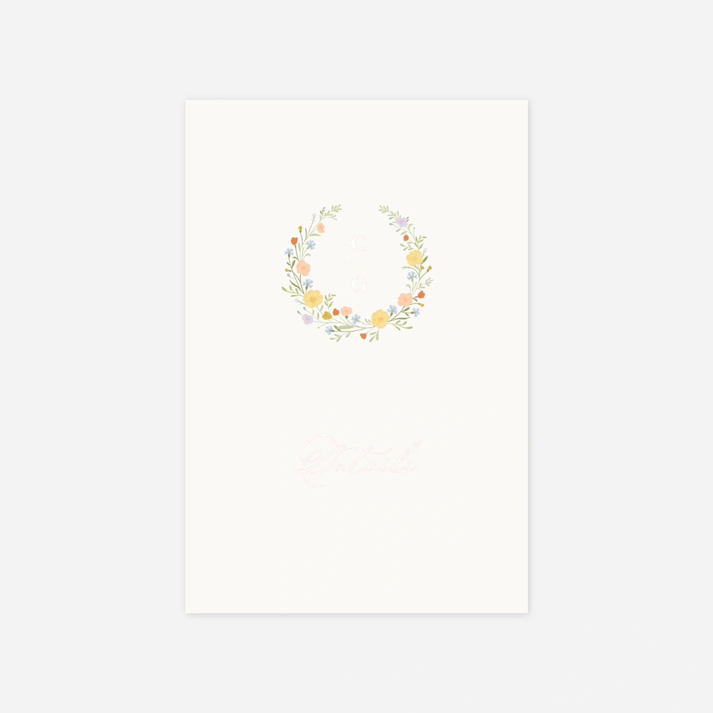 Hochzeit Mini-Einladungskarte Zartes Monogramm