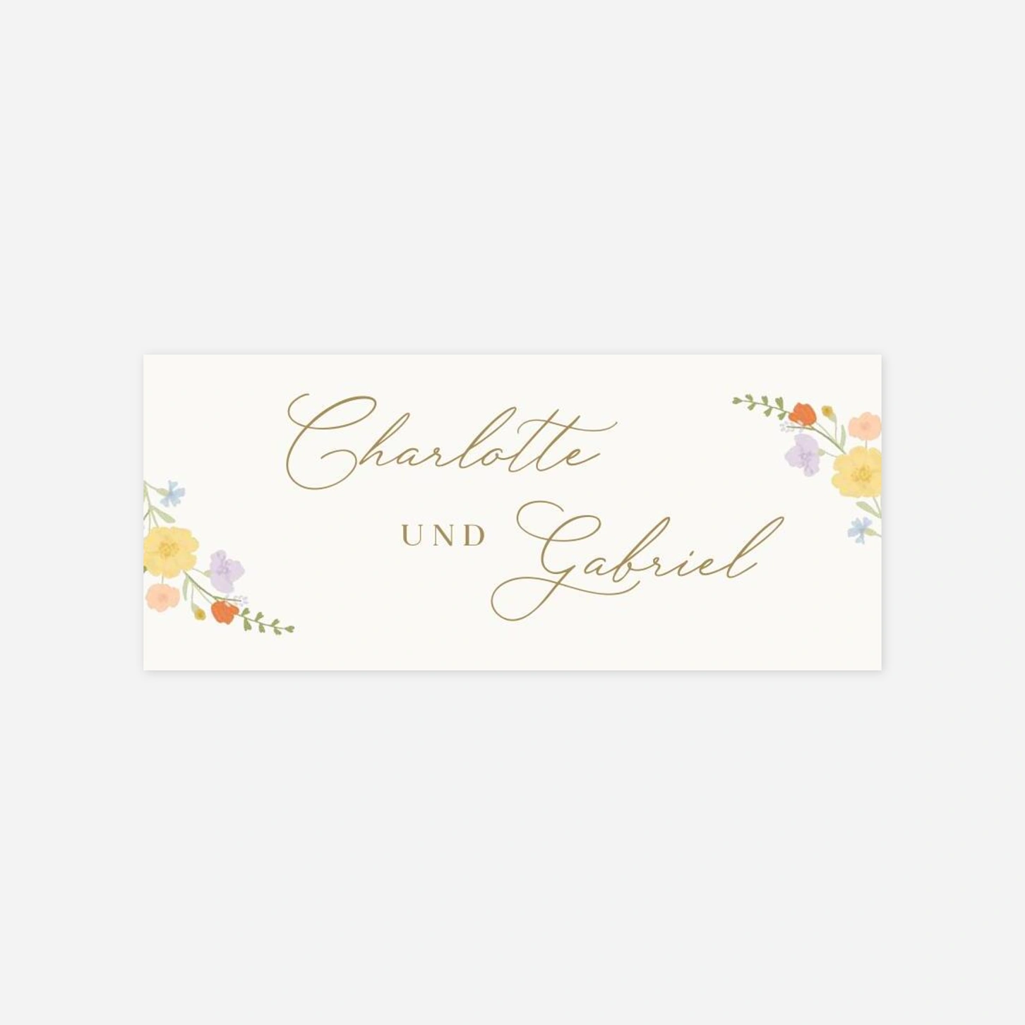 Geschenkaufkleber Hochzeit Zartes Monogramm