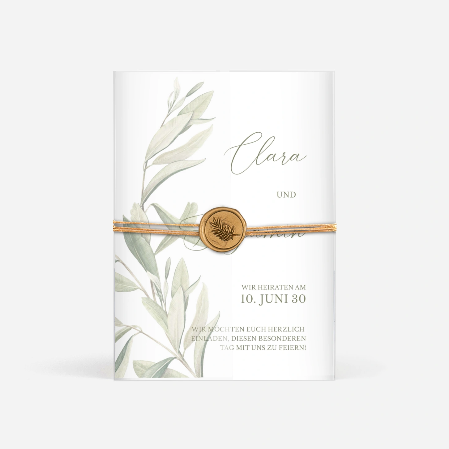 Hochzeitseinladung Zarter Olivenzweig